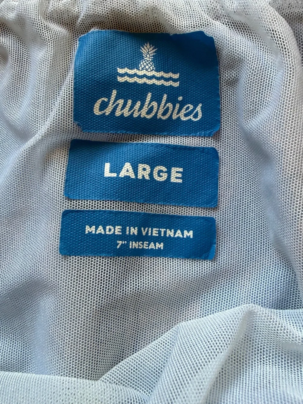 Chubbies Swim Trunks Mens Large Blue Pink Seahorse Print 7” Inseam Board Shorts